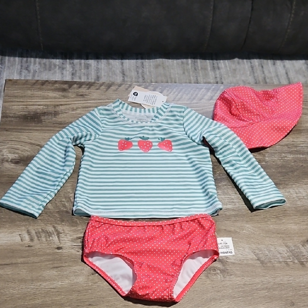 First Impressions Red and Green Rashguard Set